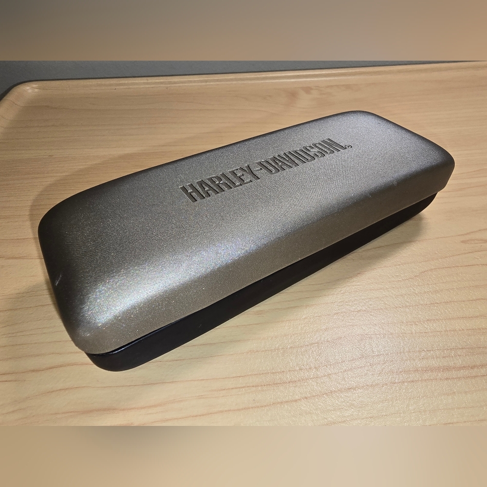 HARLEY-DAVIDSON Metallic Silver and Black Eyeglasses Sunglasses Hard Shell Case